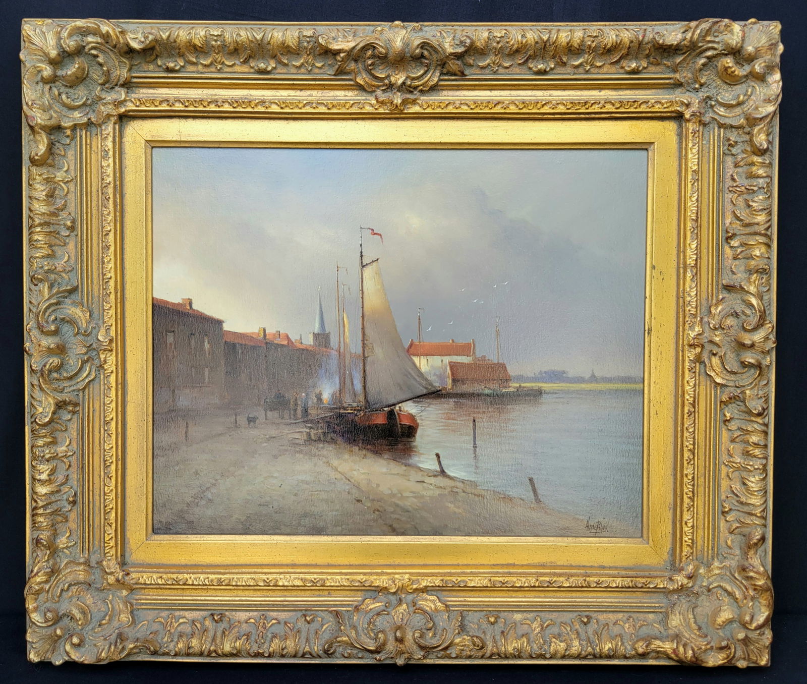 Gulf Coast Estate Andre Baylon Last Light Zeeland Dutch Harbor Oil 2003 USD 5800 American Artist (1 of 3)