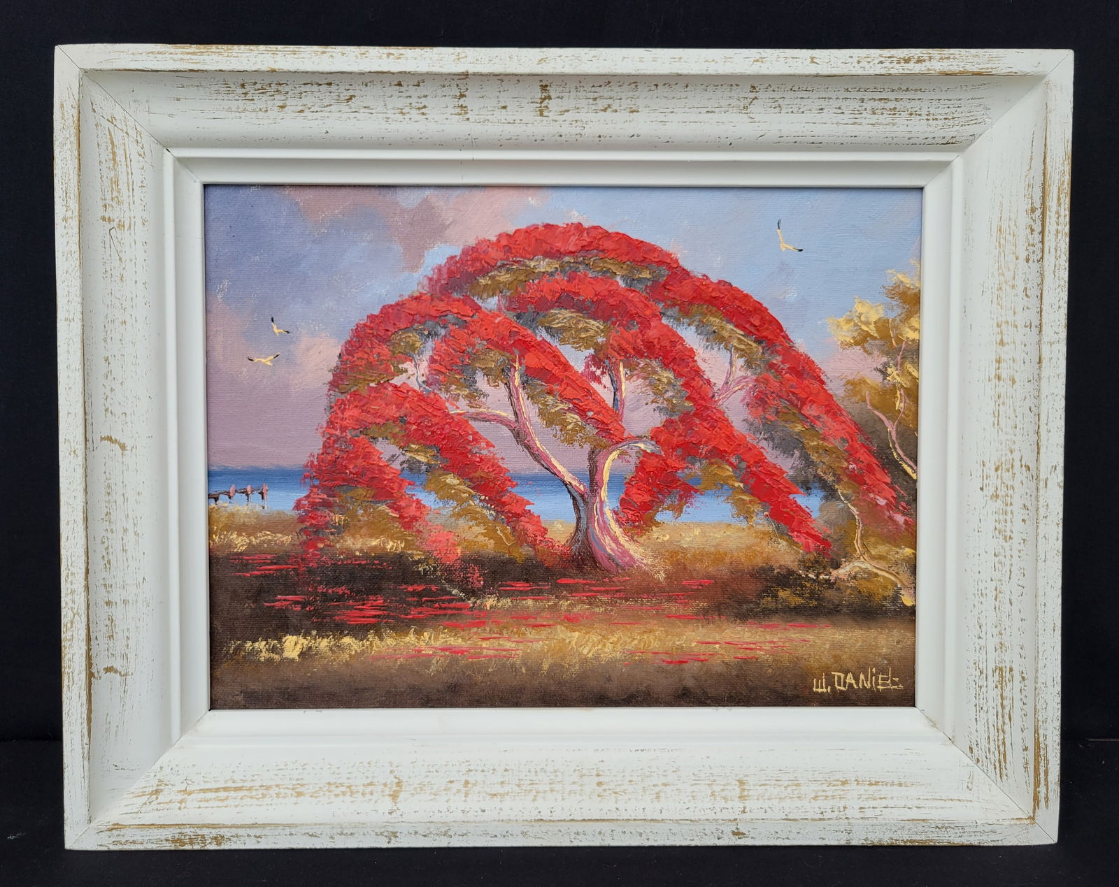 Floridiana Home Willie Daniels FL Highwaymen Royal Poinciana Tree African American Outsider Folk Art (1 of 3)