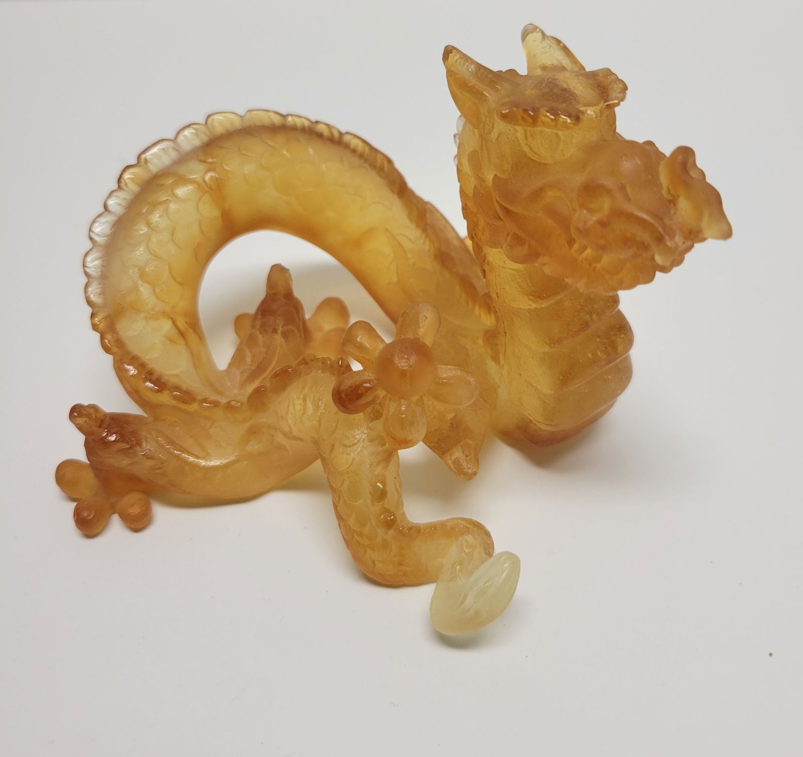 Klarich Collection Daum France Ltd Ed Dragon Orange Amber French Art Glass Statue Sculpture Figure (1 of 2)