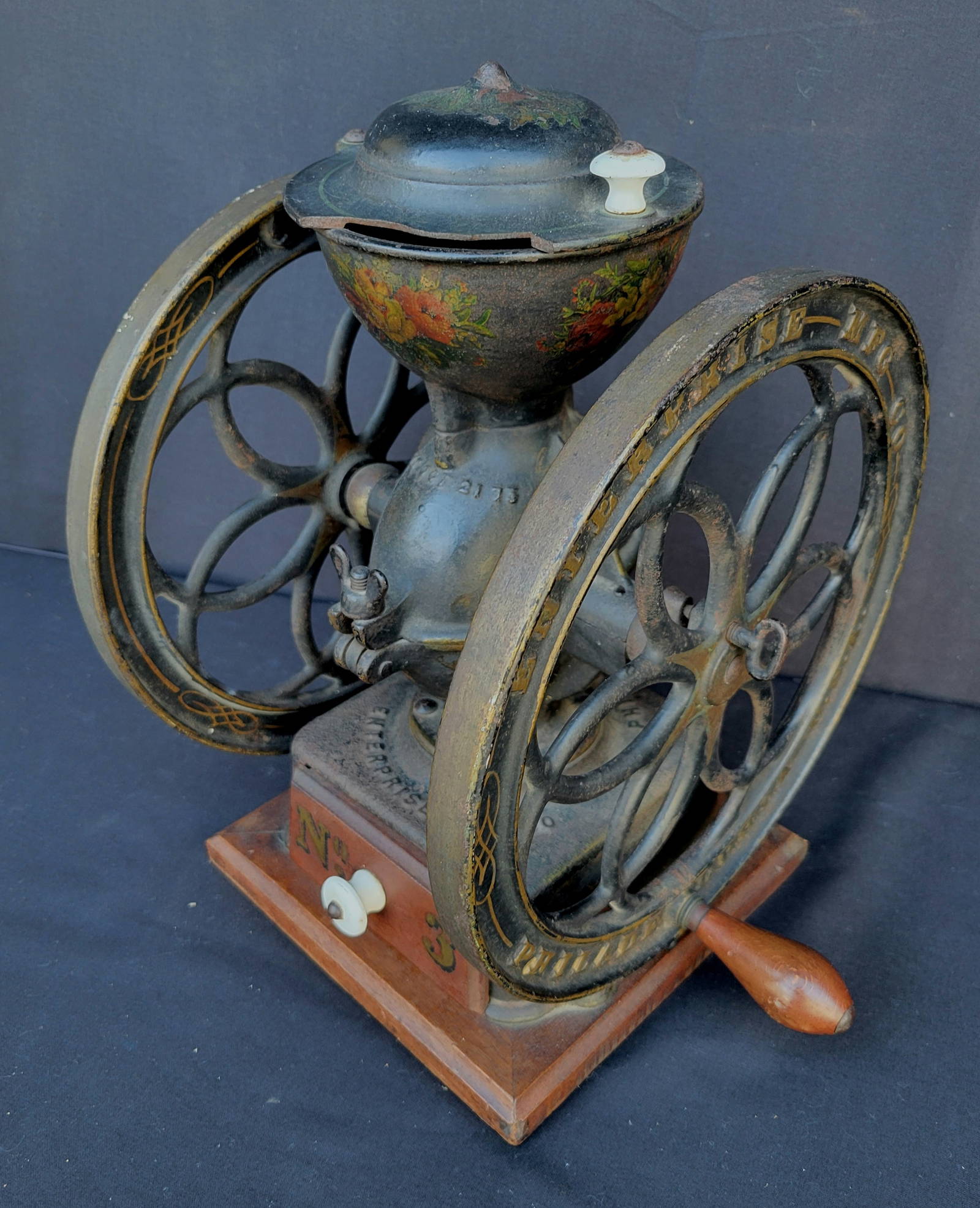 Local Collection Enterprise No3 Antique Coffee Grinder Wheel Type
