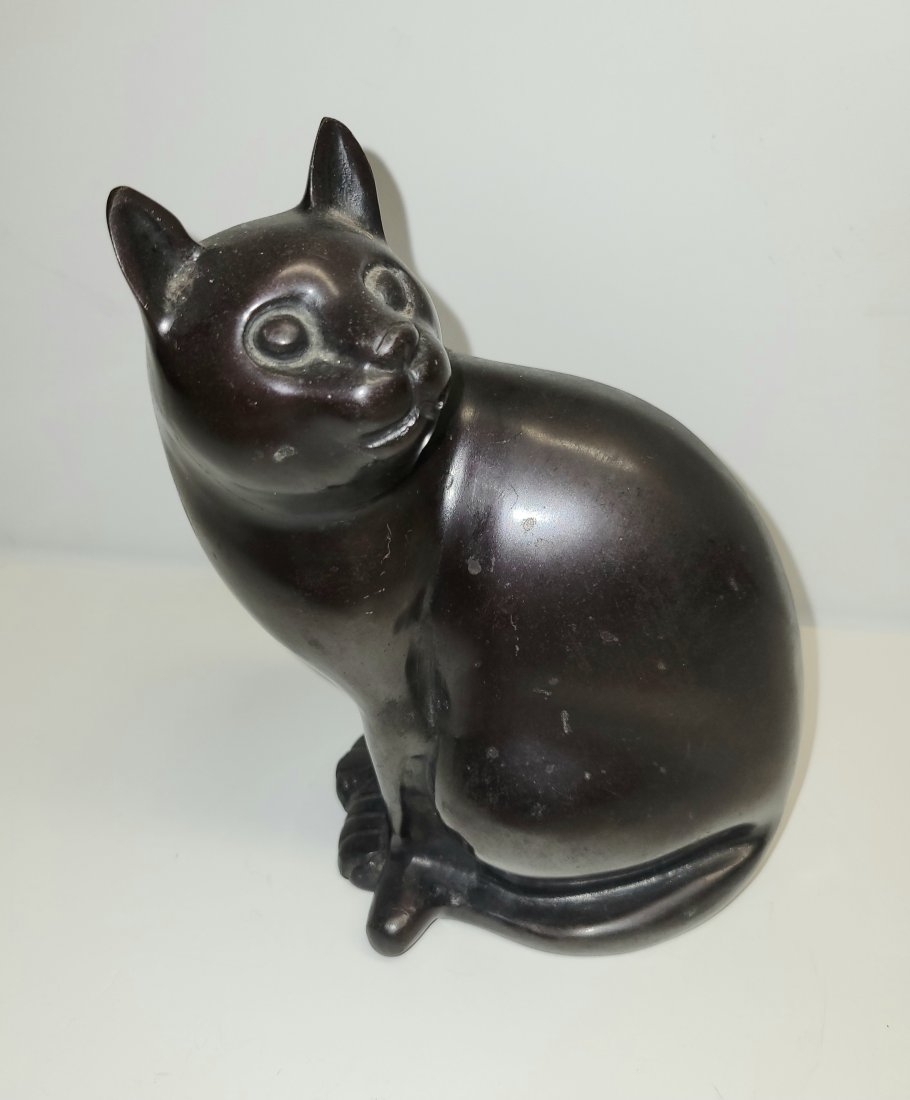 Local Collection 8in Cat Bronze Statue (1 of 4)