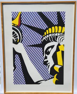 Roy Lichtenstein I Love Liberty Silkscreen AP Signed Ed74 1982: Provenance: San Francisco, California area collector retired to the Florida Gulf Coast, name withheld. One of 15 lots from the collection of Pop Art, Abstract Expressionism etc. in this sale including