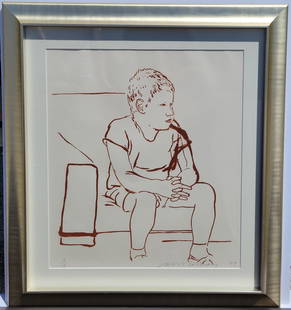 David Hockney Albert Clarke Sepia Lithograph Ed16 Signed 1979: Provenance: San Francisco, California area collector retired to the Florida Gulf Coast, name withheld. One of 15 lots from the collection of Pop Art, Abstract Expressionism etc. in this sale