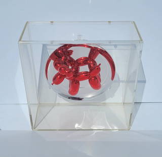 Jeff Koons Balloon Dog Red MOCA Ltd Ed Sculpture 1995: Provenance: San Francisco, California area collector retired to the Florida Gulf Coast, name withheld. One of 15 lots from the collection of Pop Art, Abstract Expressionism etc. in this sale including