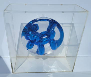 Jeff Koons Balloon Dog Blue MOCA Ltd Ed Sculpture 1995: Provenance: San Francisco, California area collector retired to the Florida Gulf Coast, name withheld. One of 15 lots from the collection of Pop Art, Abstract Expressionism etc. in this sale including