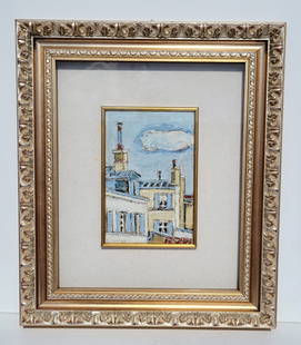 Orfeo Tamburi Cityscape Rooftops Oil Landscape Italian Post Impressionist Painting: Provenance: Collection of an Italian doctor residing in Florida, name withheld, who acquired the work in Italy.Description: Orfeo Tamburi Cityscape Rooftops Oil Landscape Italian Post Impressionist Pa