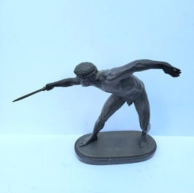 Rudolf Marcuse Fighting Gladiator 1902 Bronze Male Nude Greco Roman Warrior Statue Sculpture Arthur