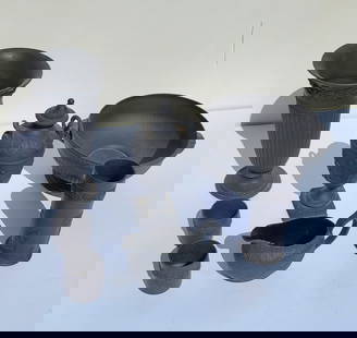 Collection 7 Assorted Wedgwood Basalt Decorative Ceramics: Collection 7 Assorted Wedgwood Basalt Decorative Ceramics. Shipping: Visit StedmanShipping Dot Com for all info. Note large or heavy bronzes and concrete garden items may cost as much or more to ship