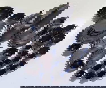 Aprox 60pc Basalt And Yixing Type Tablewares: Aprox 60pc Basalt And Yixing Type Tablewares. Shipping: Visit StedmanShipping Dot Com for all info. Note large or heavy bronzes and concrete garden items may cost as much or more to ship than their