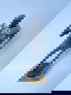 Paul Ludwig Kowalczewski German Heroic Male Nude Jugendstil Bronze Statue Sculpture Signed On Base: Paul Ludwig Kowalczewski German Heroic Male Nude Jugendstil Bronze Statue Sculpture Signed On Base. Dimensions: 21.5 including 1.75in alabaster plinth base Weight: 25lbs Shipping: Visit