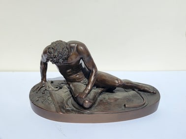 Old Dying Gaul Greek Roman Subject Barbedienne Foundry Stamp And Reduction Stamp From Antiquity Nude