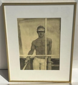 John Lear Male Semi Nude Realist Signed Drawing