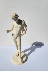 Cast Marble Resin Late 20c After Michelangelo David Nude Male Statue Sculpture