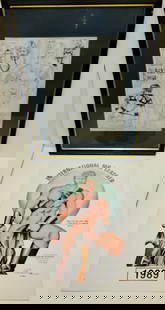 Original Alan Male S And M Bondage Cartoon Drawing With Signed Etienne International Mr Leather 1989: Original Alan Male S And M Bondage Cartoon Drawing With Signed Etienne International Mr Leather 1989 Bondage 1992 Competition Chicago Poster. Dimensions: cartoon framed- 26in x 20in, sight- 16.25in x