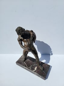 Bronze Bacchus By Or After Sabatino De Angelis Antique Statue Male Nude Sculpture