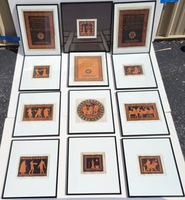 Lot 12 Single Color Framed Antique Engravings