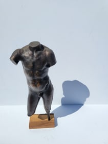 Bronze Standing Truncated Male Nude Antiquity Influence Vintage To Antique Statue Sculpture