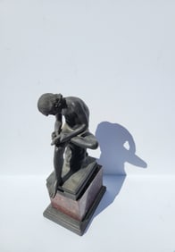 Grand Tour Nude Male Bronze Greco Roman Antico Spinario Boy With Thorn Bronze Statue Sculpture