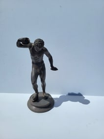 Grand Tour Bronze Satyr With Cymbals Italian Roman Dancing Male Nude Statue Sculpture