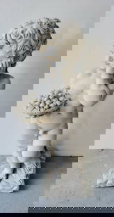 Nude Painted Concrete Vintage Greek Roman Putti Classical Boy Child Statue Sculpture: Nude Painted Concrete Vintage Greek Roman Putti Classical Boy Child Statue Sculpture. Dimensions: 27.5in Weight: Aprx. 75lbs Shipping: Visit StedmanShipping Dot Com for all info. Note large or heavy