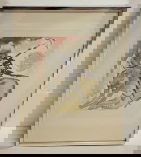 Signed Salvador Dali Male Figure Wood Cut Print: Signed Salvador Dali Male Figure Wood Cut Print Dimensions: sight- 8.5in x 11in, frame- 17.5in x 13.5in Shipping: Visit StedmanShipping Dot Com for all info. Note large or heavy bronzes and concrete