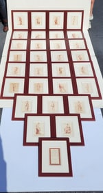 Lot 30 Small Framed Sepia Classical Figure Engravings Generally Nude Gods And Antiquity Subjects