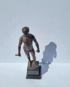 Spiro Schwatenberg Fechter Fencer Male Nude Statue Sculpture Greco Roman Blade Of Foil Sword Absent