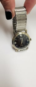 Mid Century Gruen Precision Guildite Stainless Steel Watch With Later Stainless Bracelet H Code