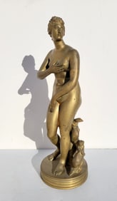 Venus De Medici Aphrodite Female Nude Goddess Italian Dore Bronze Statue Sculpture
