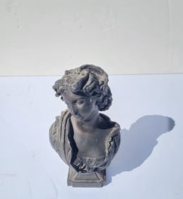 Old To Antique Female Beaux Arts Subject Portrait Bronze Bust