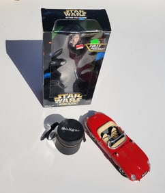 Collectible Lot Durango Jaguar Dicast Car Tenor Boxed Palpatine Star Wars Figure And A Cased Soligor