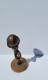 Atlas Bronzed Molded Alva Decor Male Nude Statue Sculpture