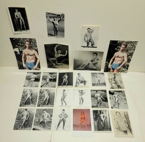 Lot 2 Dozen Nude Photographs Mostly Vintage BW Athletic Pin Up And Beefcake Unframed Unsigned