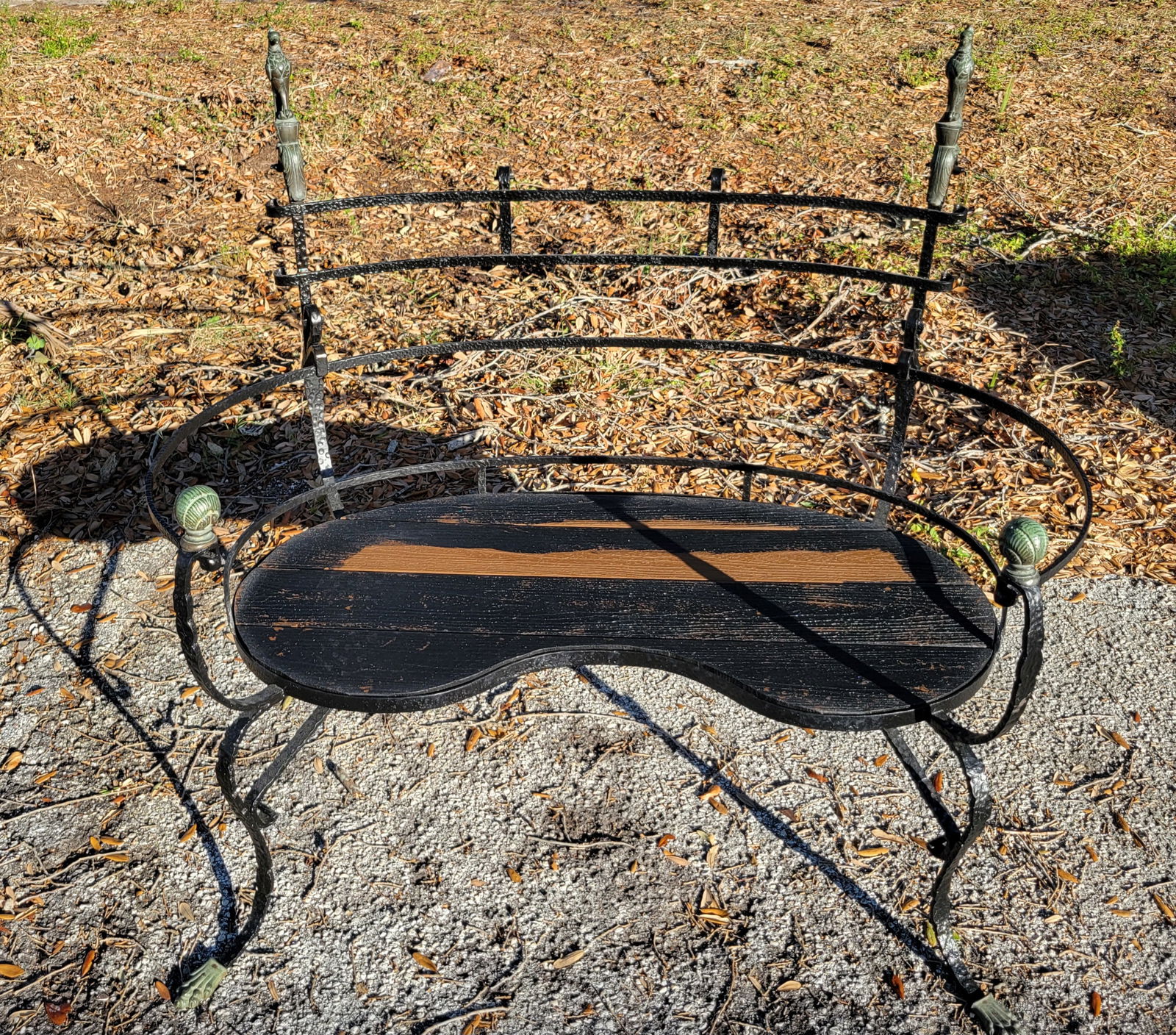 Hollywood Actors Douglas Fairbanks Jr Mary Pickford Figural Bronze Animalier Mounted Iron Bench (1 of 9)