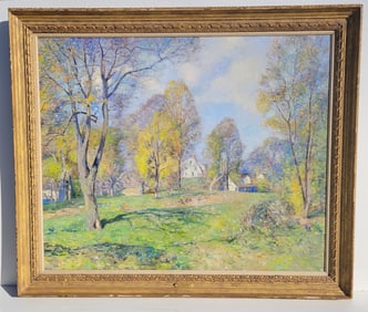 William Kaula Large Early Spring Vose Galleries 32in x 40in New England Impressionist Landscape