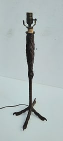 PE Guerin Manner Bronze Ostrich Leg Bronze Floor Or Table 29.25in Overall Bird Lamp Avian Animalier