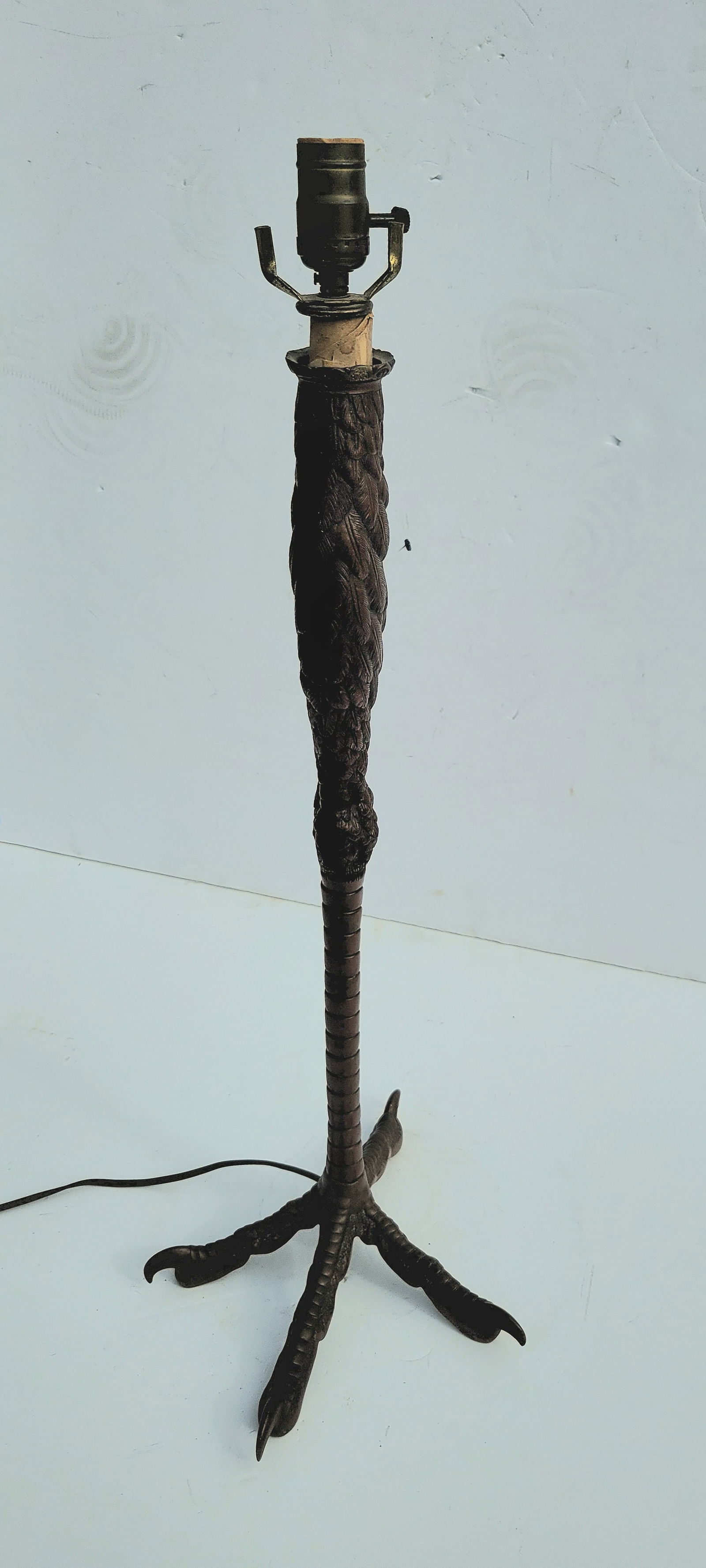 PE Guerin Manner Bronze Ostrich Leg Bronze Floor Or Table 29.25in Overall Bird Lamp Avian Animalier (1 of 5)