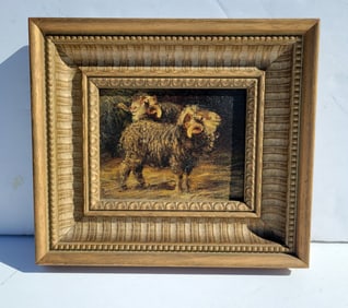 Dutch Tradition Circa Late Victorian To Mid 20c Signed Illegibly Miniature Sheep Farm Barnyard Genre