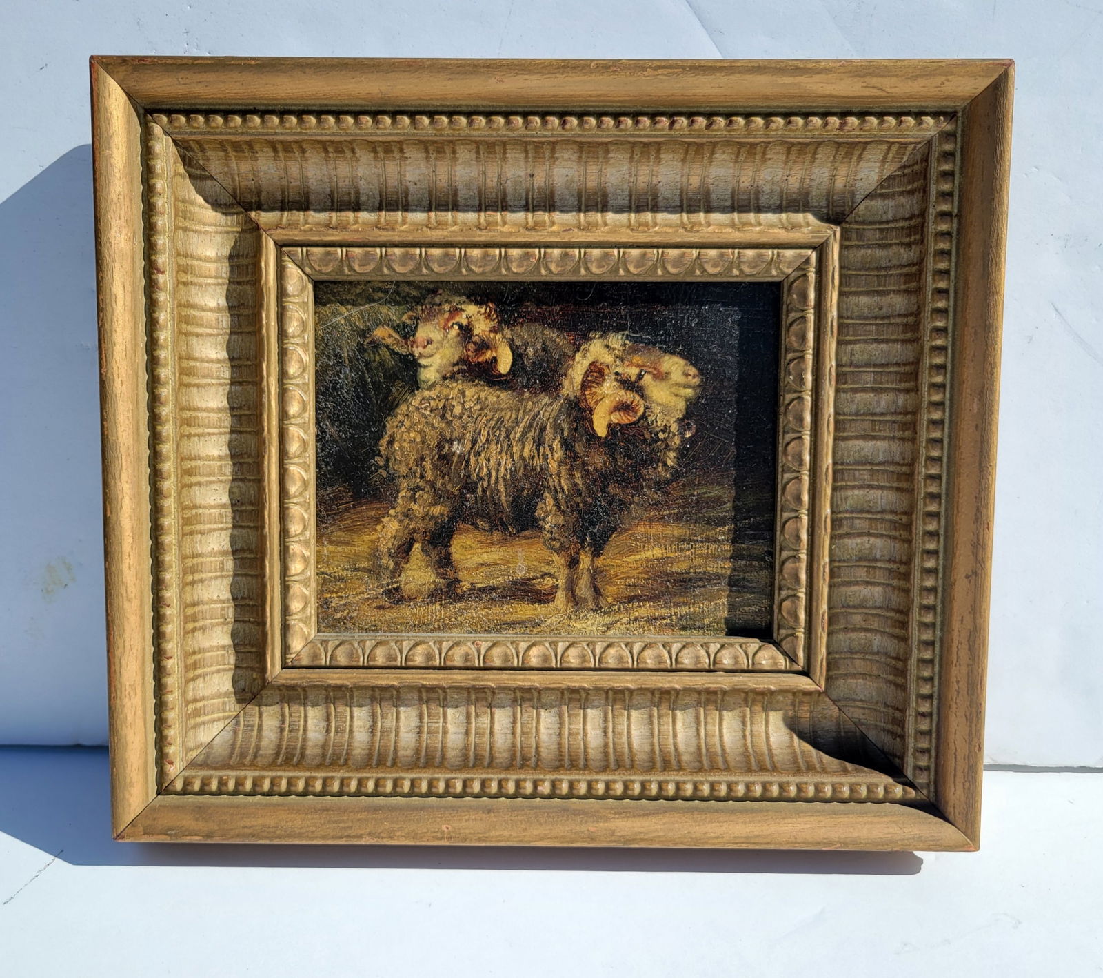 Dutch Tradition Circa Late Victorian To Mid 20c Signed Illegibly Miniature Sheep Farm Barnyard Genre (1 of 4)