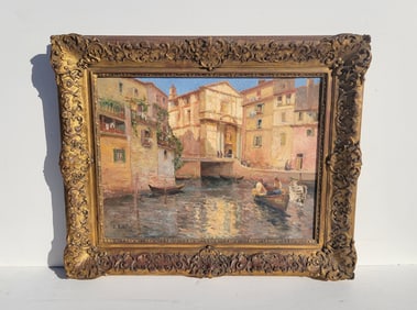 Provence Boaters Paul Marcel Balmigere French Impressionist Harbor Canal Seascape To Fix