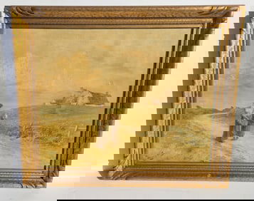 Large Mystery Paris Canvas Signed Breton Barbizon Salon Manner Oil Possibly N LaColle Illegible
