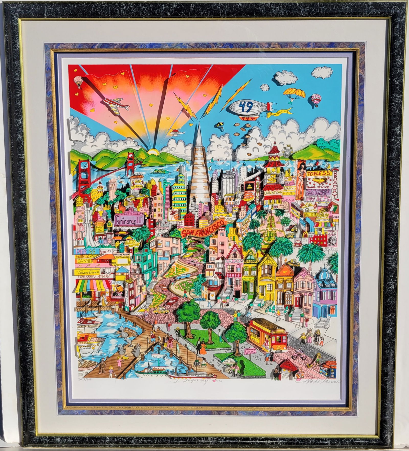 Large Charles Fazzino San Francisco 3D Pop Art Serigraph Collage Ed400 Ruoff COA Marcus (1 of 6)