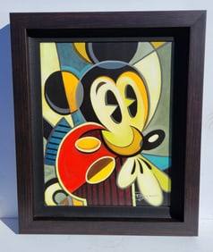 Large Tim Rogerson Mickey Mouse Canvas Embellished Giclee Ed195 Micasso COA Plus Rogerson Label Hand