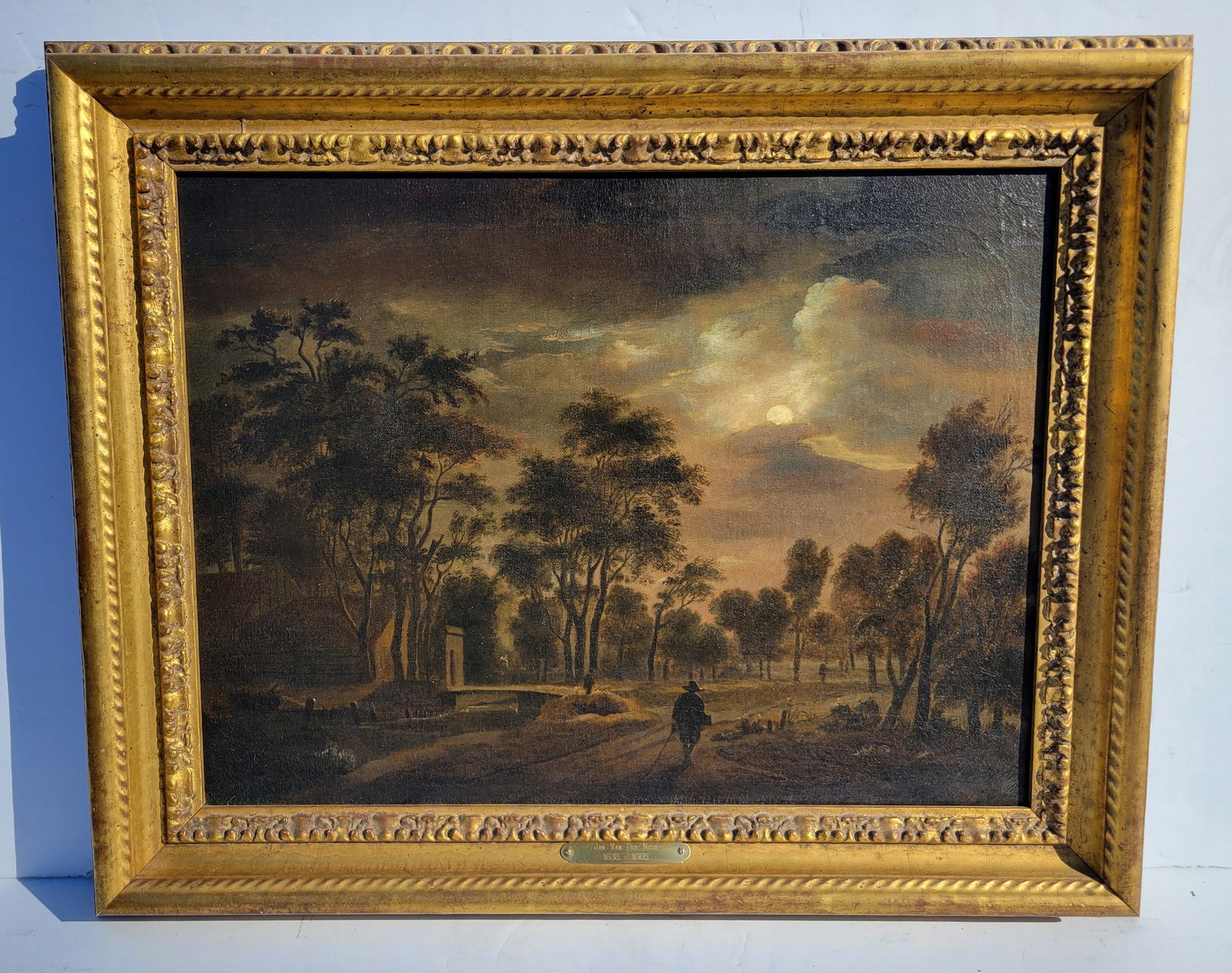 Aert Or Jan Van Der Neer Landscape Likely Christies London Stencil Dutch Zaventem Customs Stamp (1 of 7)