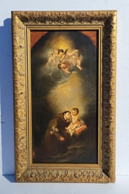 Murillo St Anthony Jesus Ex Christies London Oil Old Master Collection Saint Anthony Of Padua With