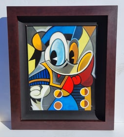 Large Tim Rogerson Donald Duck Canvas Embellished Giclee Ed195 Cubist Quack COA Plus Rogerson Label