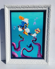 Daniel Killen Disney Canvas Giclee Ed95 Castaway Cays Employee Of The Month Donald Duck Lollipop