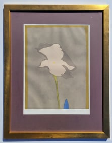 Fritz Scholder Native American Pop Art Signed Etching Flower At Giverny
