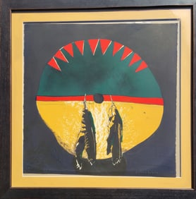 Fritz Scholder Native American Pop Art Signed Lithograph Southern Plains Shield
