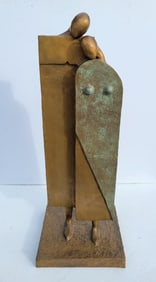 Ray Kobald Large Stylized Or Nude Male Female Bronze Couple Ed 8 Sculpture 33in Statue Figure Group